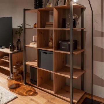 Denver 31 cube bookcase colour oak with anthracite profiles