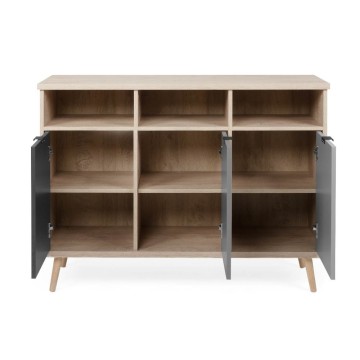Epik 51 gris anthracite chêne buffet 3 portes 120x40x88,3