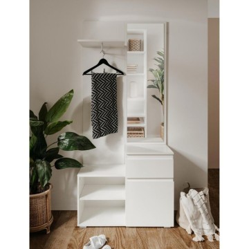 Image41B armoire d'entrée blanche avec miroir