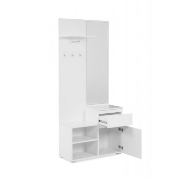 Image41B armoire d'entrée blanche avec miroir