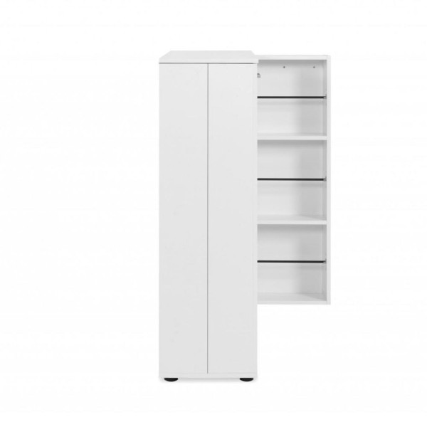 Satos02A meuble à chaussures blanc 2 portes et 8 étagères