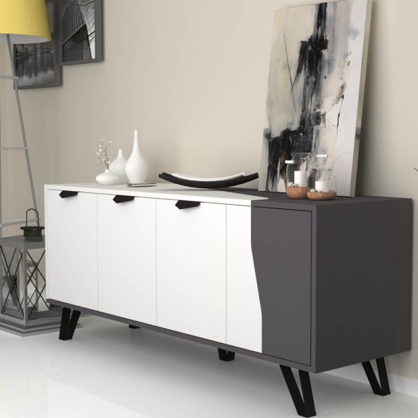 Buffet Jasmine 4 portes 160x45x63H cm. blanc fonte Buffet Jasmine 4 portes 160x45x63H cm. blanc fonte