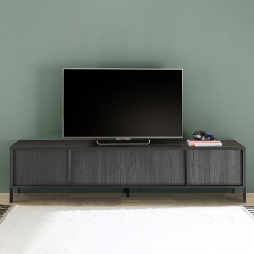 Giugi Meuble TV 4 portes frêne noir 206x40x51