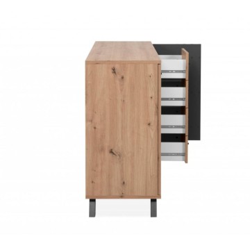 Medan51C buffet 3 portes et 4 tiroirs chêne anthracite
