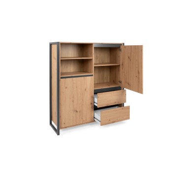 Buffet haut Denver 51 L120XP40XH140 chêne anthracite