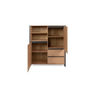 Buffet haut Denver 51 L120XP40XH140 chêne anthracite