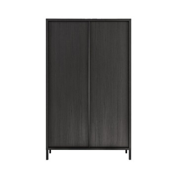 Giugi meuble de rangement 2 portes frêne noir 106x40x177