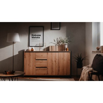 Buffet Denver 3 160x40x88H chêne anthracite