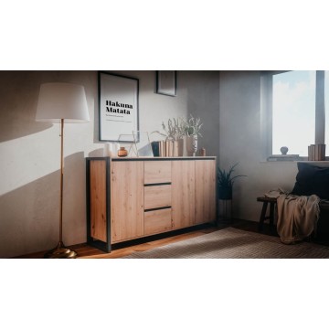 Buffet Denver 3 160x40x88H chêne anthracite