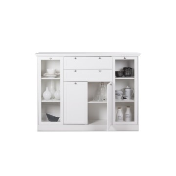 Landwood 53 buffet blanc avec vitrine