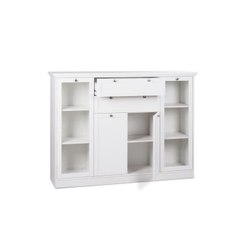 Landwood 53 buffet blanc avec vitrine