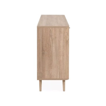 KUTA51A buffet chêne sonoma 3 tiroirs et 3 portes effet raphia