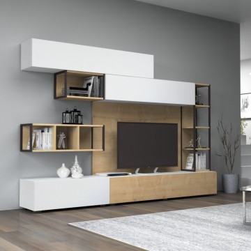 Tronador 260 cm. blanc sorrento oak wall unit