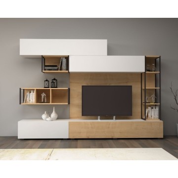 Tronador 260 cm. blanc sorrento oak wall unit