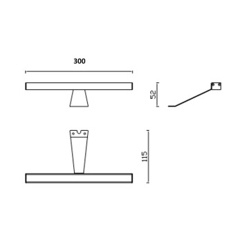 Kyra LED lampe de salle de bain 300 mm chrome