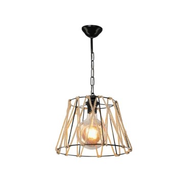 Evren ASZ0881 lampe suspendue en métal noir et corde