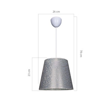 Lampe suspendue en tissu gris Conic ASZ0777