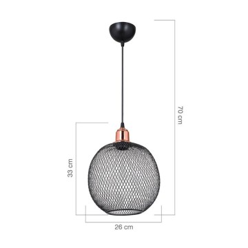 Belin MDL4320 lampe suspendue en métal perforé noir