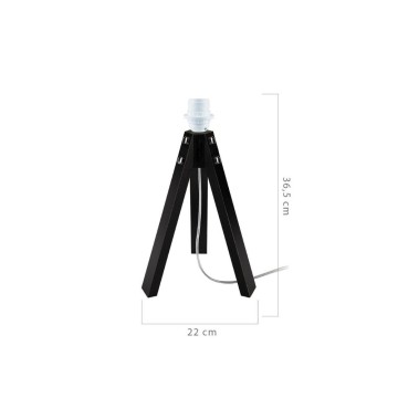 Lampe à poser tripode MDL3042 bois noir