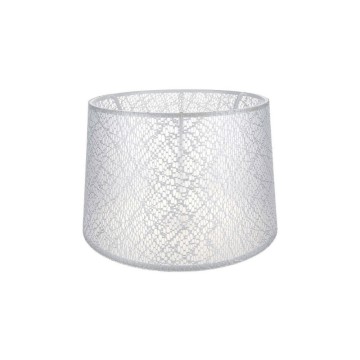 Abat-jour déco ASZ1181 tissu blanc avec motif brodé