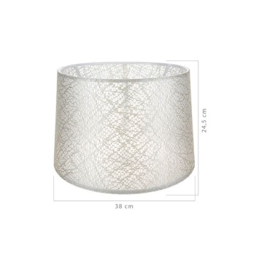 Abat-jour déco ASZ1182 tissu crème avec motif brodé
