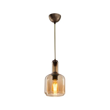 Lampe suspendue Boston MDL3554 avec abat-jour en verre fumé