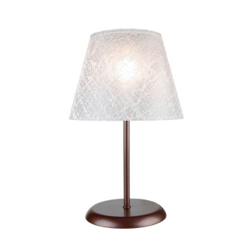 Elva MNG3065 lampe de table en métal et abat-jour en tissu brodé