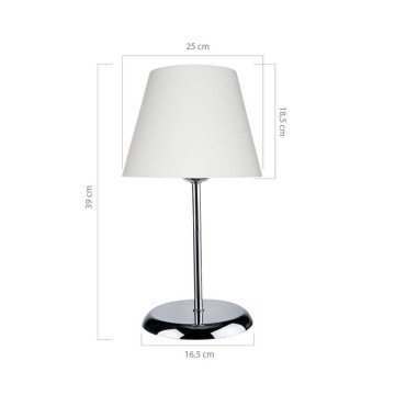 Elva ASZ1047 lampe à poser en métal et abat-jour en tissu