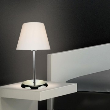 Elva ASZ1047 lampe à poser en métal et abat-jour en tissu