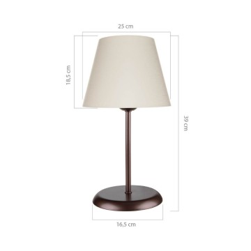 Elva ASZ1050 lampe de table en métal et abat-jour en tissu