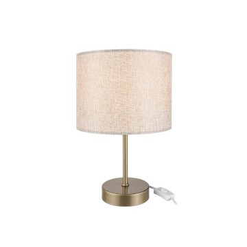 Flora ASZ1496 lampe à poser avec abat-jour cylindrique en tissu sable