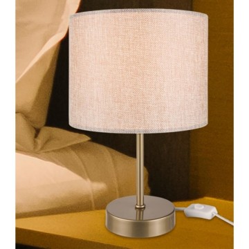 Flora ASZ1496 lampe à poser avec abat-jour cylindrique en tissu sable