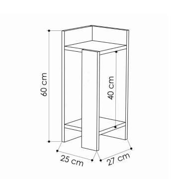 Table basse design Elos blanc 25x25x60h droite Table basse design Elos blanc 25x25x60h droite