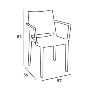 Fauteuil en polypropylène gris pour l'intérieur et l'extérieur - Mosk