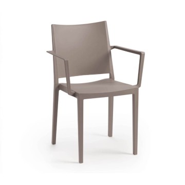 Fauteuil en polypropylène gris tourterelle pour l'intérieur et l'extérieur - Mosk