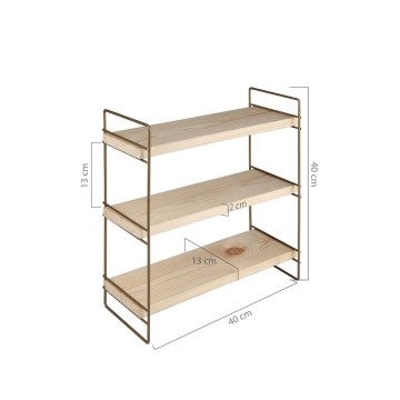 Etagère Hobby 3 étagères 40x13x40 bronze ASZ1572