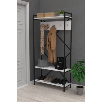Armoire d'entrée blanche Navis avec porte-manteau et porte-bagages