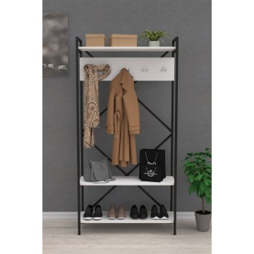 Armoire d'entrée blanche Navis avec porte-manteau et porte-bagages