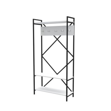 Armoire d'entrée blanche Navis avec porte-manteau et porte-bagages