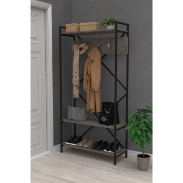 Armoire d'entrée grise Navis avec portemanteau et étagère