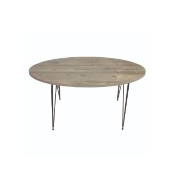 Table basse ovale Terek p472 pin gris pieds noirs Table basse ovale Terek p472 pin gris pieds noirs