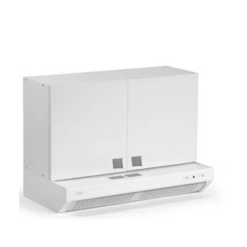 Hotte de cuisine blanche mélèze meuble mural 2 portes 60x31x40H