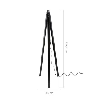 Lampadaire déco MDL3010 tripode bois noir