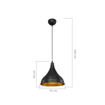 Leda ASZ1338 lampe suspendue en métal noir