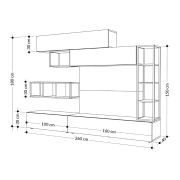 Tronador 260 cm. moka clair et blanc antique MTV234464